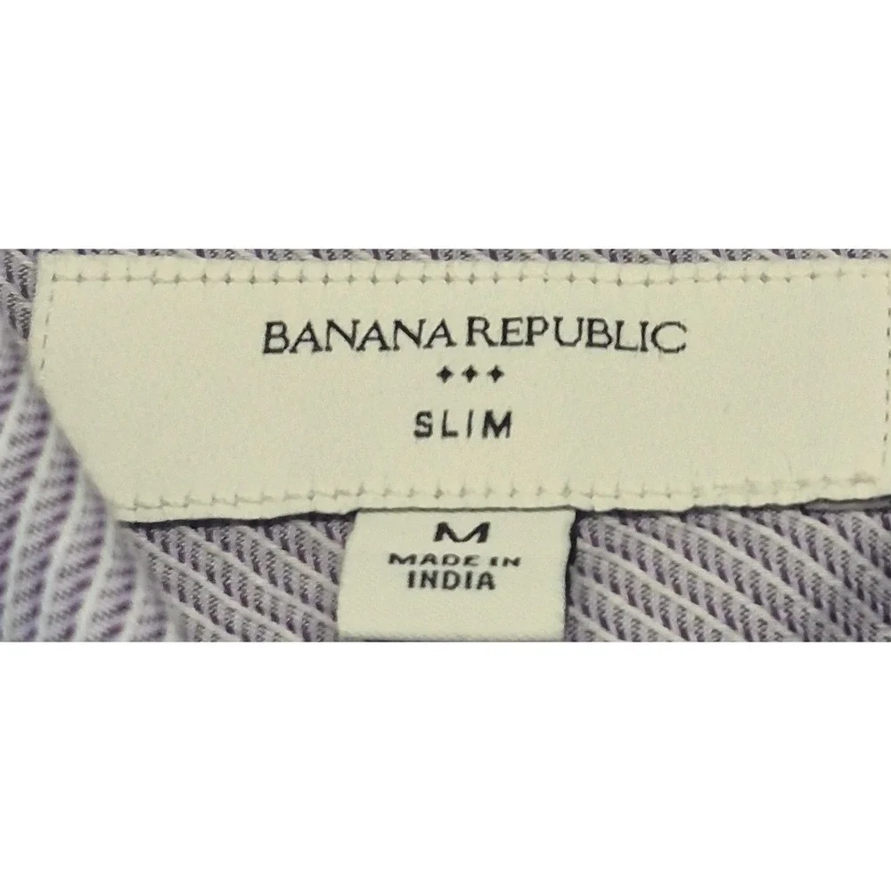 Banana Republic Dobby Dre men's Slim fit purple striped button up shirt‎ M L/S